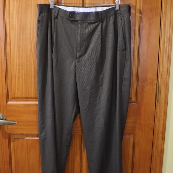 Alan Flusser Brown Dress Pants 38 x 30 - Picture 2 of 12